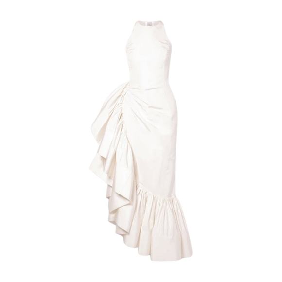 NWT Rosie Assoulin Whoopsy Daisy Ruffled Silk Charmeuse Wedding Gown Size 4 - Picture 5 of 15